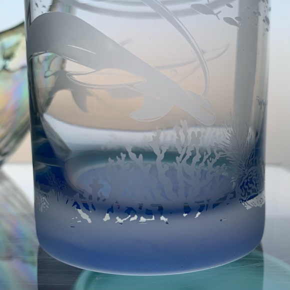 Robert Wyland Rare 90s Whale & Dolphin (6) Glass Cups - Picture 3 of 13